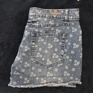 Denim shorts with small floral detail